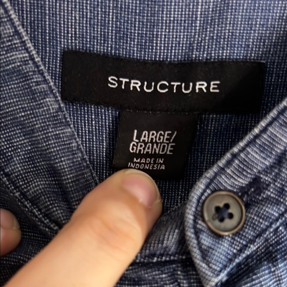 Structure Blue Button-Up Women's shirt size L - Picture 2 of 2